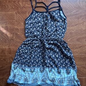 Streetwear Society Navy and Light Blue Floral Dress